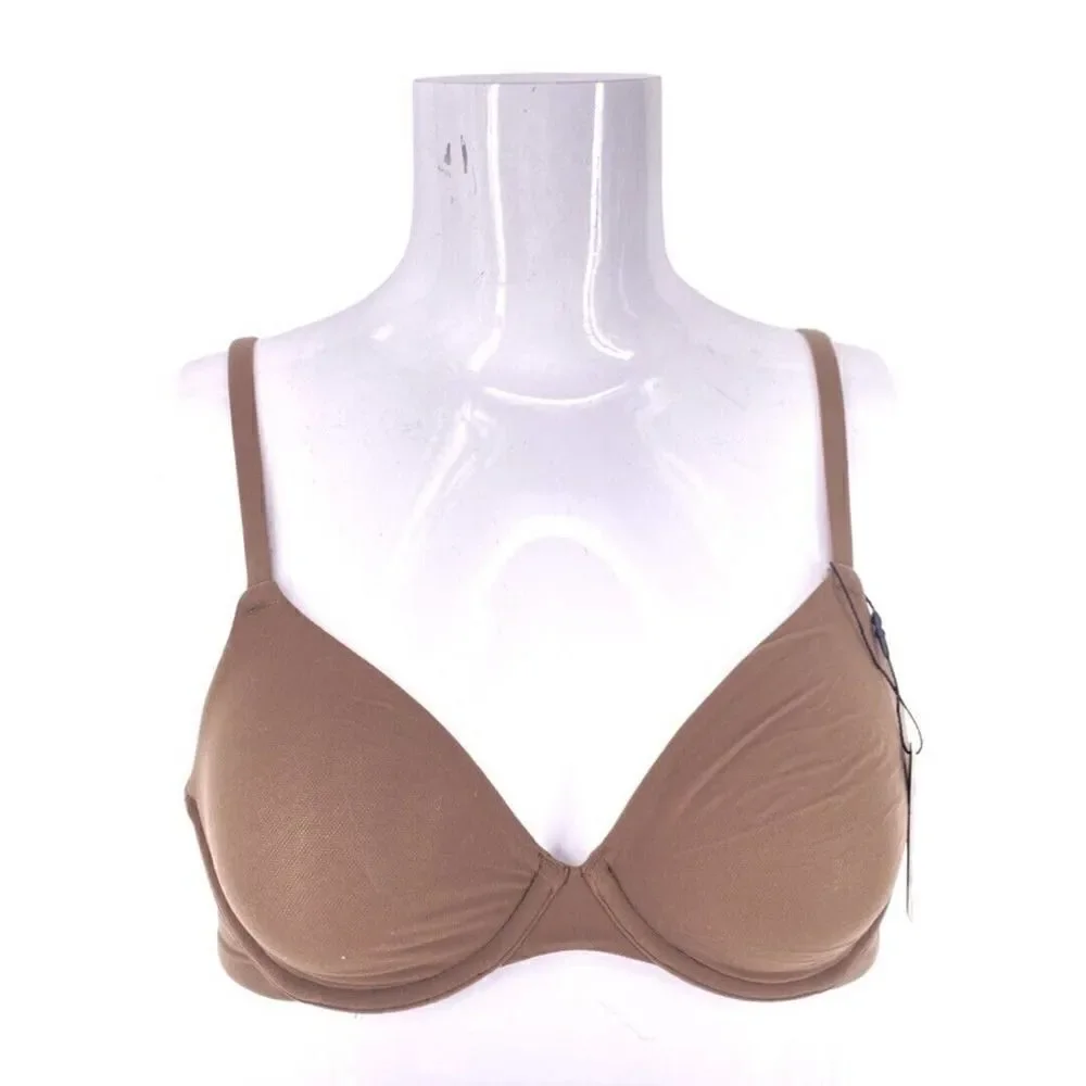 Skims Oxide Umber Weightless Demi Bra cotton mesh underwire 32 C NWT - Picture 1 of 6